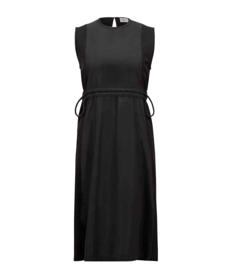 Moncler Robe Longueur Genou En Coton In Black