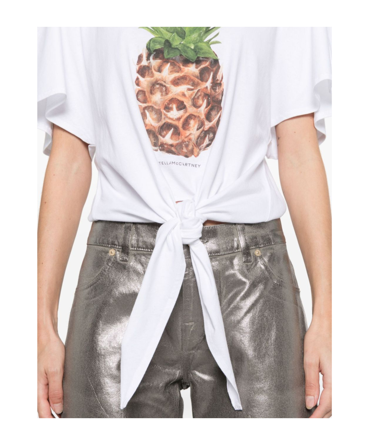 Stella Mccartney Pineapple Cotton T-shirt In White