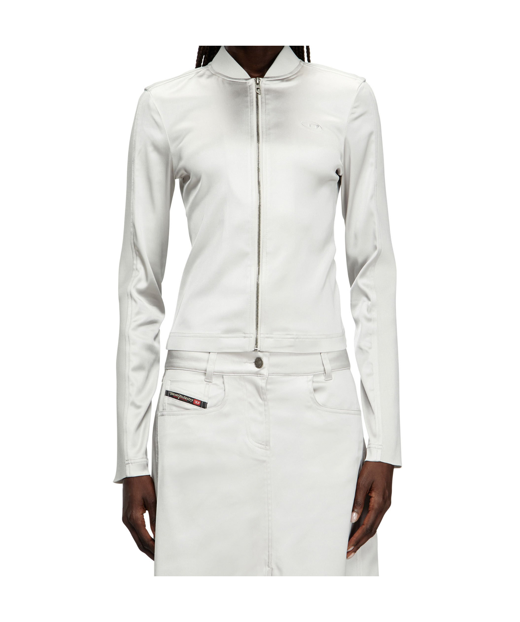 Diesel Rib-knit And Stretch Jacket In White