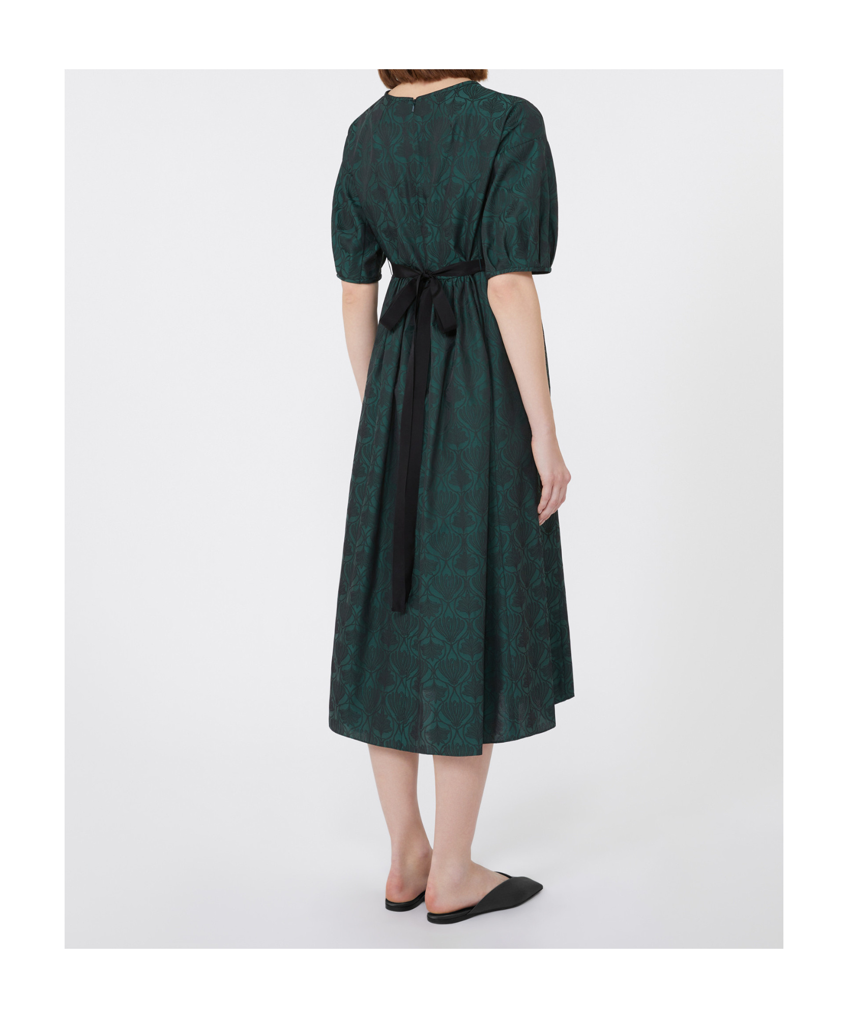 Max Mara Jacquard Cotton Dress In Green