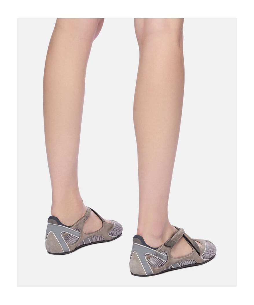 Attico Floor 01 Suede And Mesh Ballet Flats