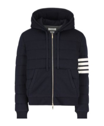 Thom Browne Hooded Virgin Wool Bomber Jacket In Black