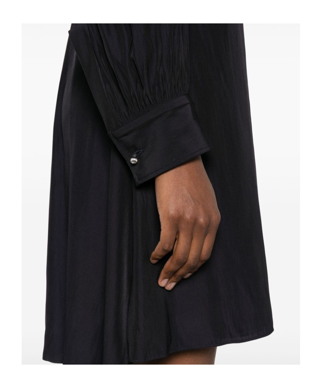 Lanvin Draped Detailing Knee Length Dress In Black
