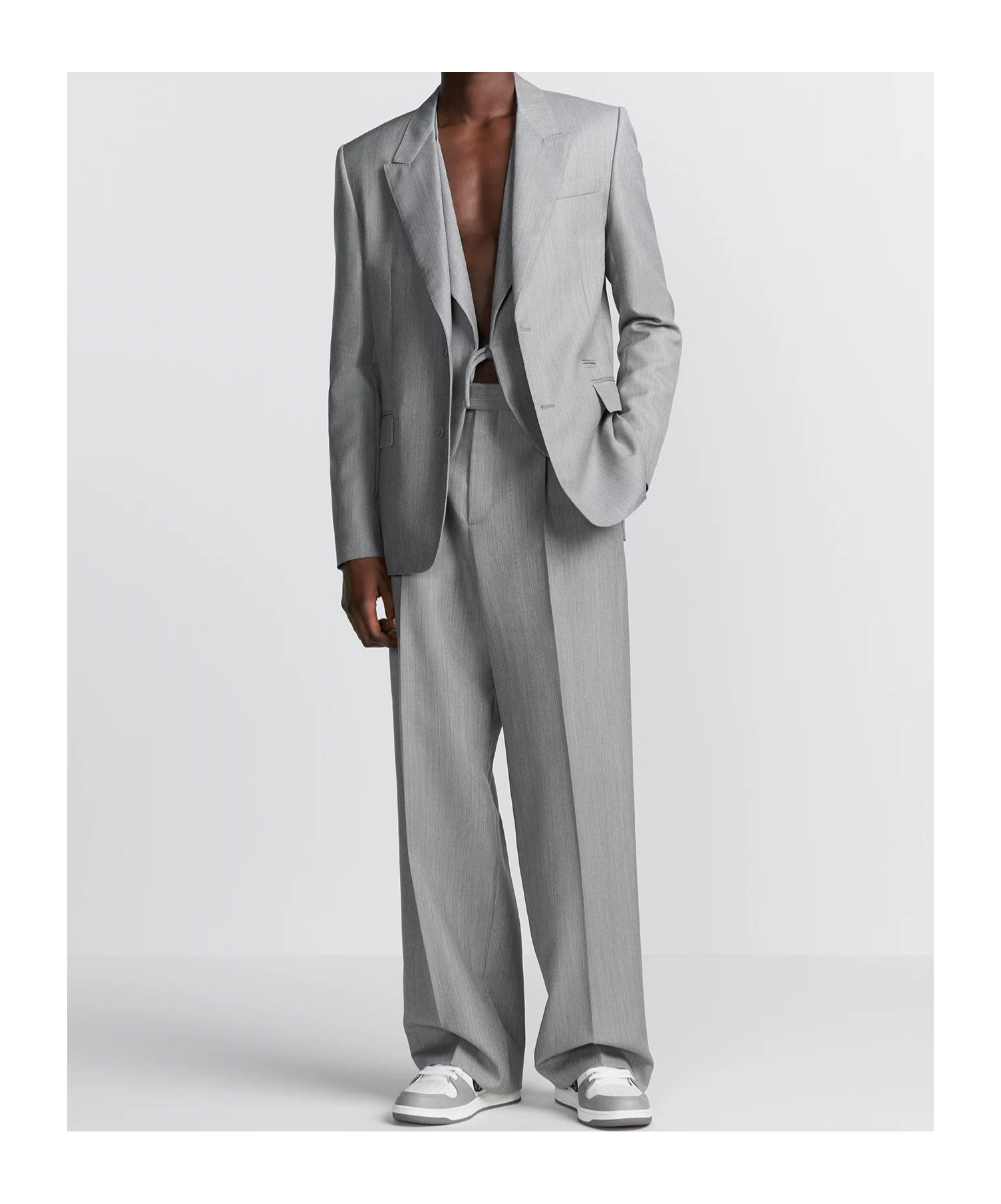 Dior Homme Regular Fit Straight Leg Trousers In Gray
