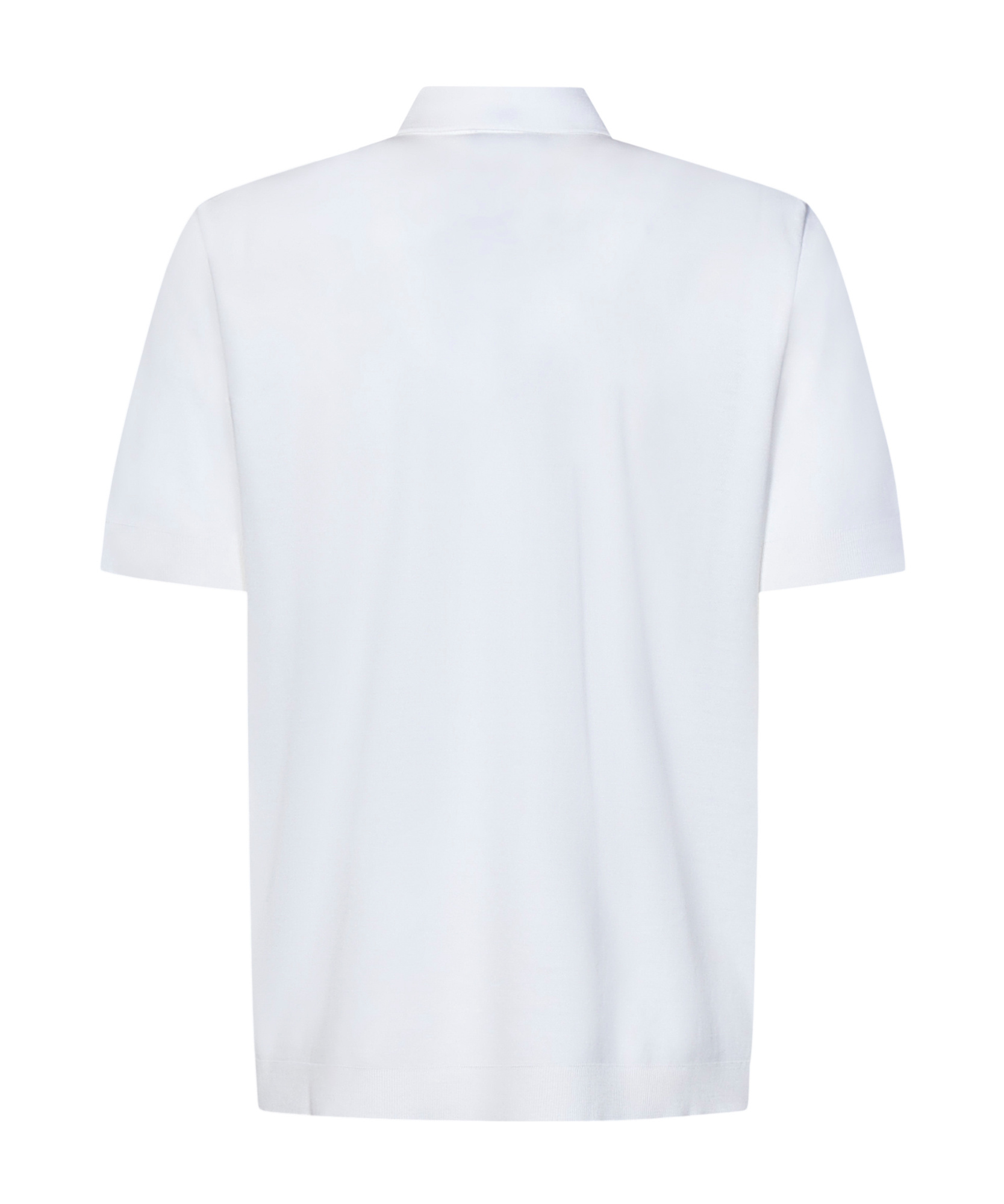 Herno White Short-sleeve Polo With Traditional Collar And Minimalist Design In White