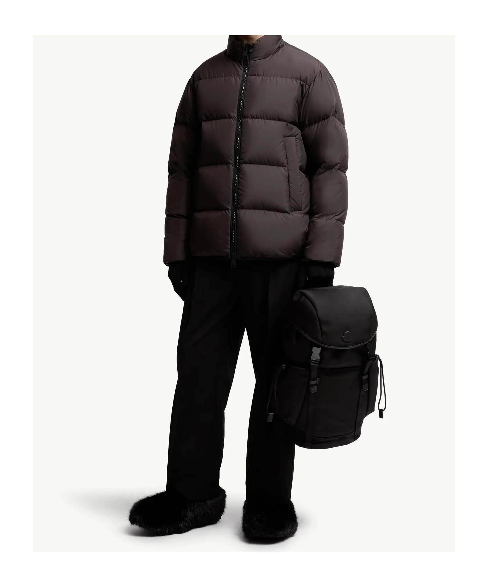 Moncler Dark Brown Nylon Erterle Down Jacket In Brown