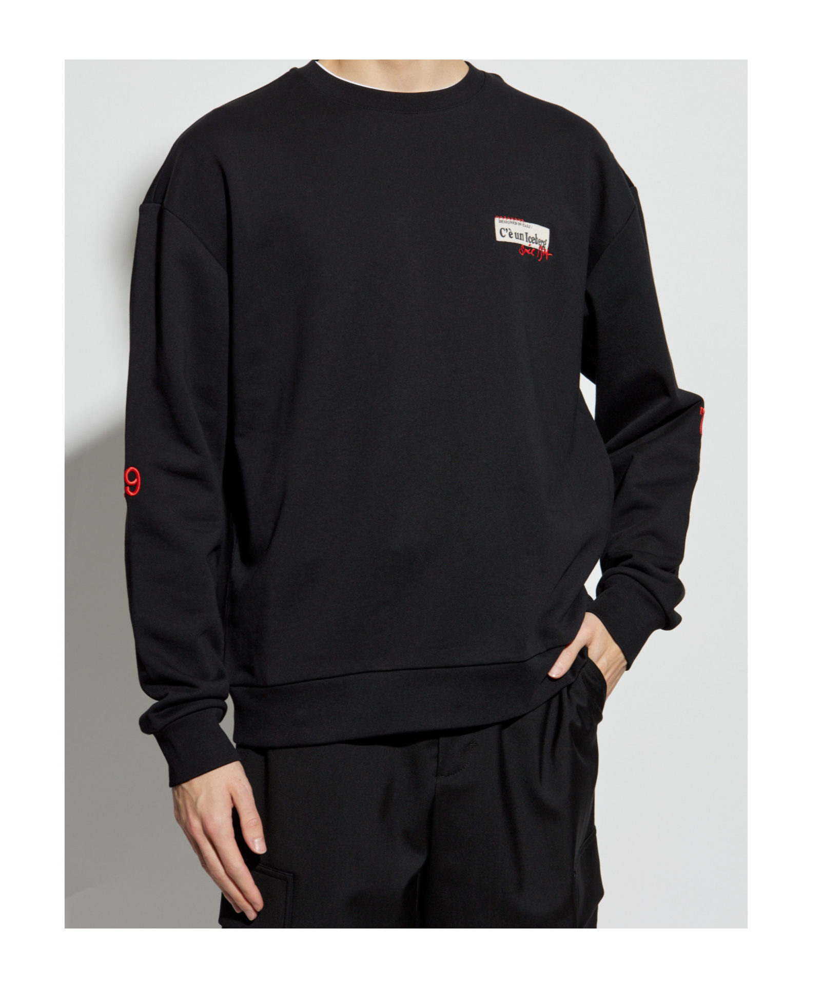 Iceberg Logo-patch Sweatshirt In Black