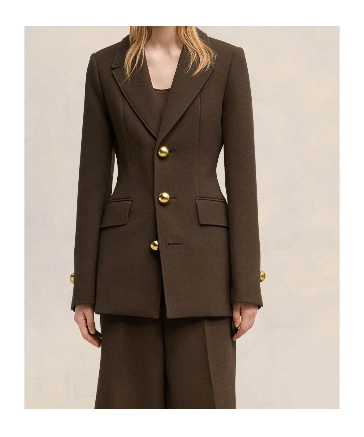 Ami Alexandre Mattiussi Fitted Buttoned Jacket In Green