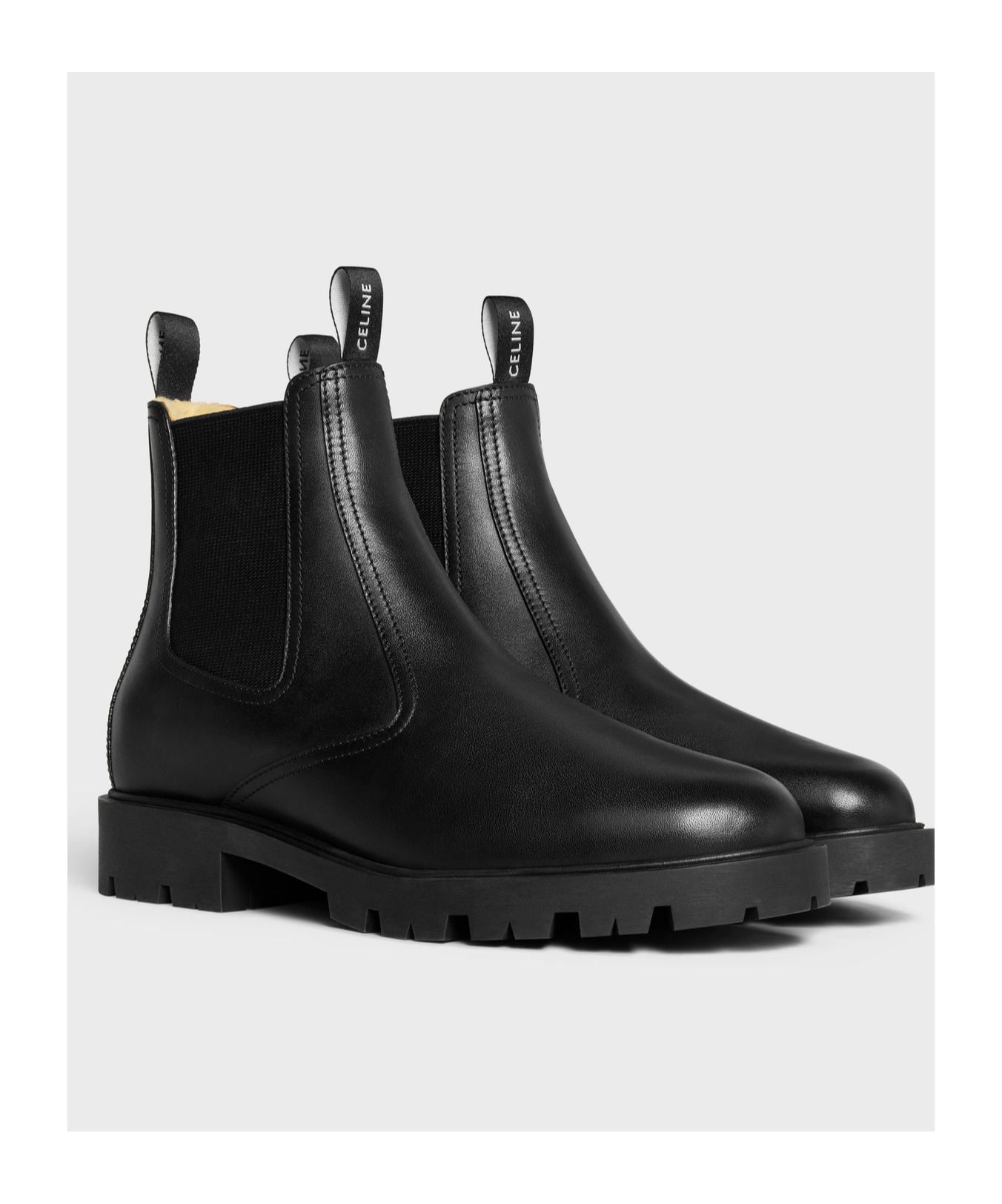 Celine Calfskin Chelsea Boots In Black
