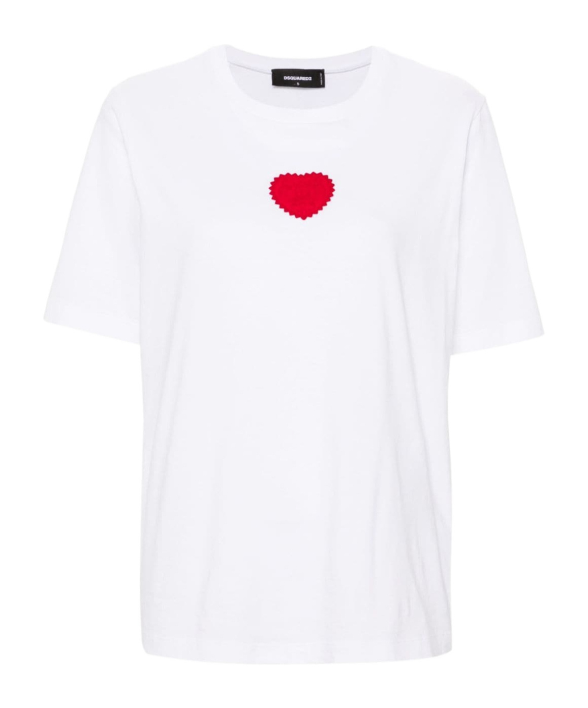Dsquared2 Velvet Heart Easy Fit T-shirt In White