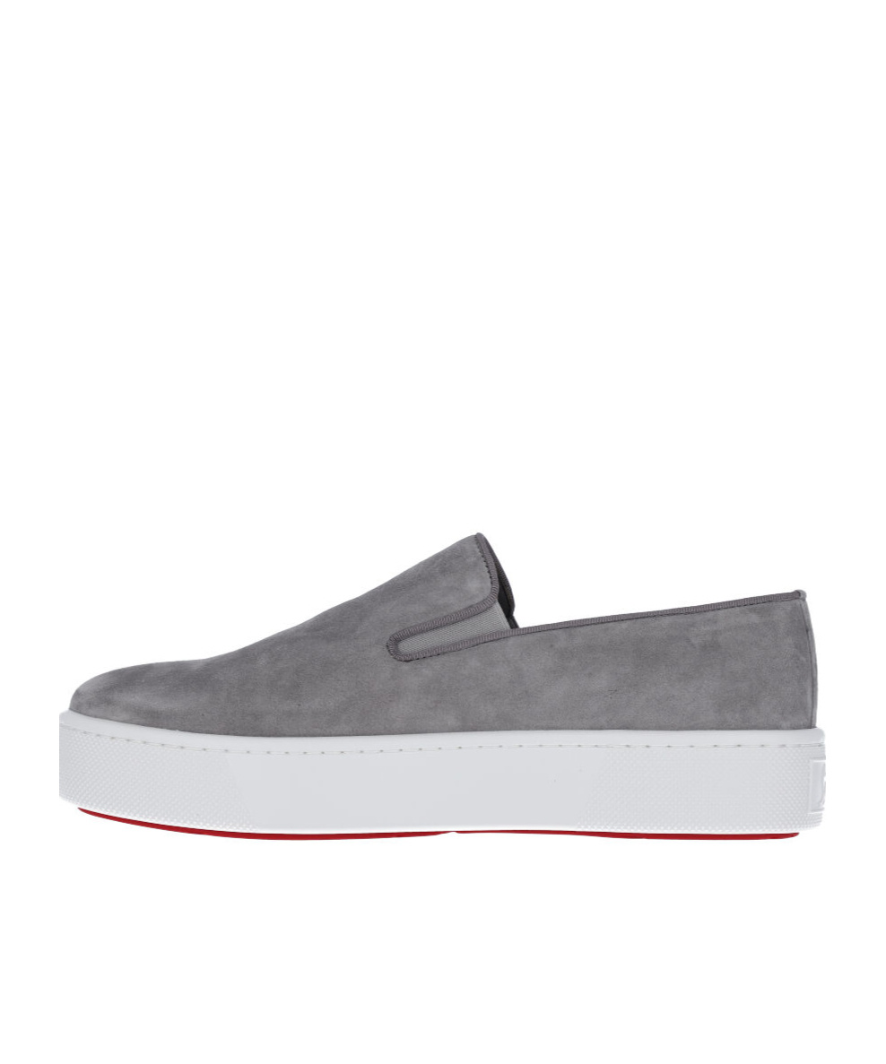 Christian Louboutin Round Head Low Upper Board Shoes In Gray