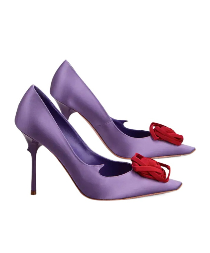 Roger Vivier Rose Vivier Pumps In Satin In Purple