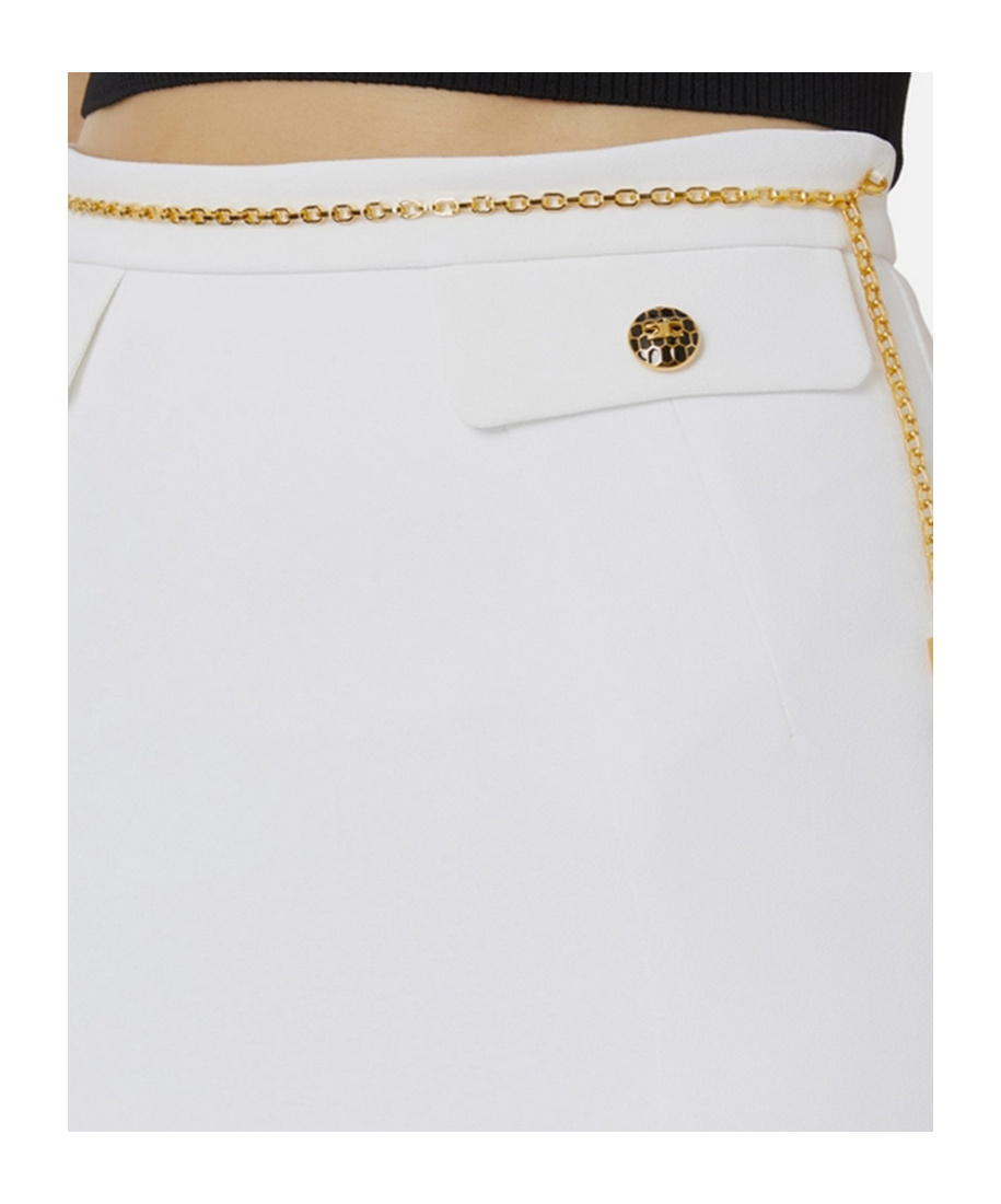 Elisabetta Franchi Chain-belt Mini Skirt In White