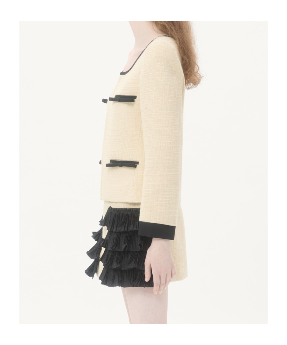 Valentino Textured Fabric Jacket Featuring Pockets In Brown