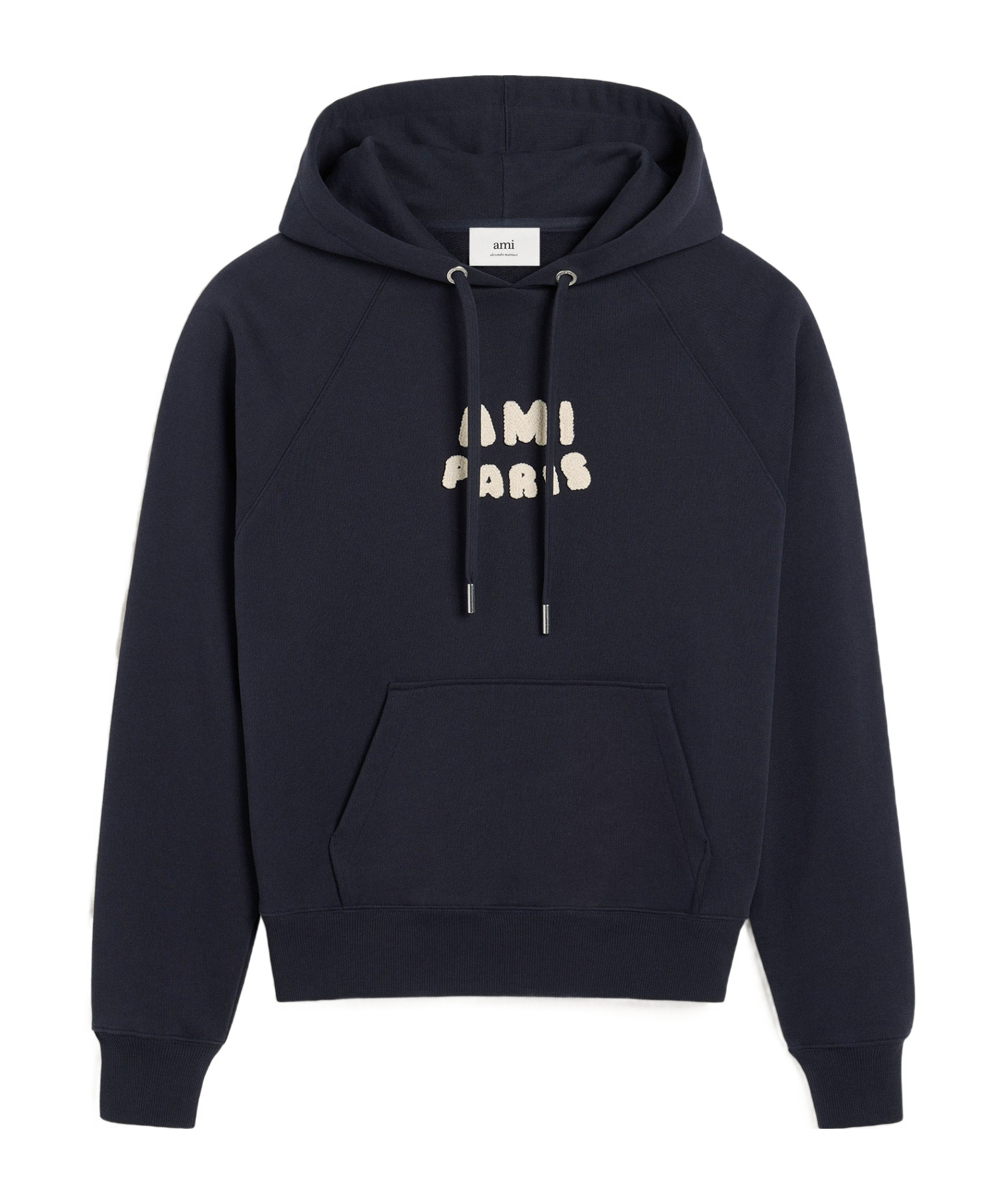 Shop Ami Alexandre Mattiussi Ami Paris Ami De Coeur Logo Embroidered Zip-up Hoodie In Black