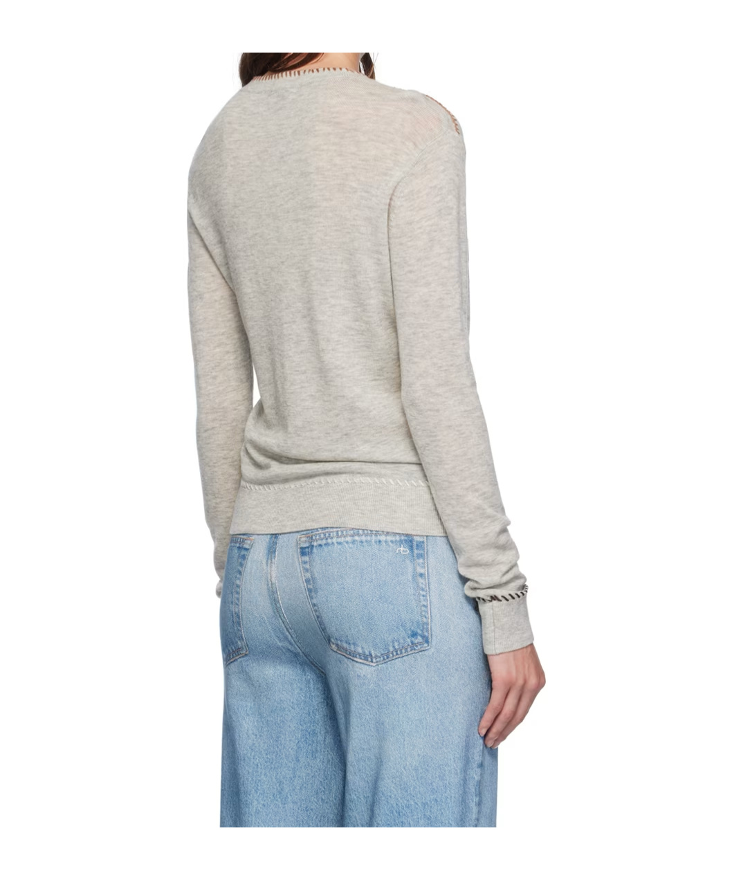 Rag & Bone Indie Crew Long-sleeved Sweater In White