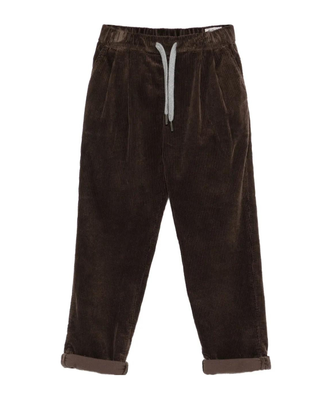 Brunello Cucinelli Drawstring Casual Pants In Brown
