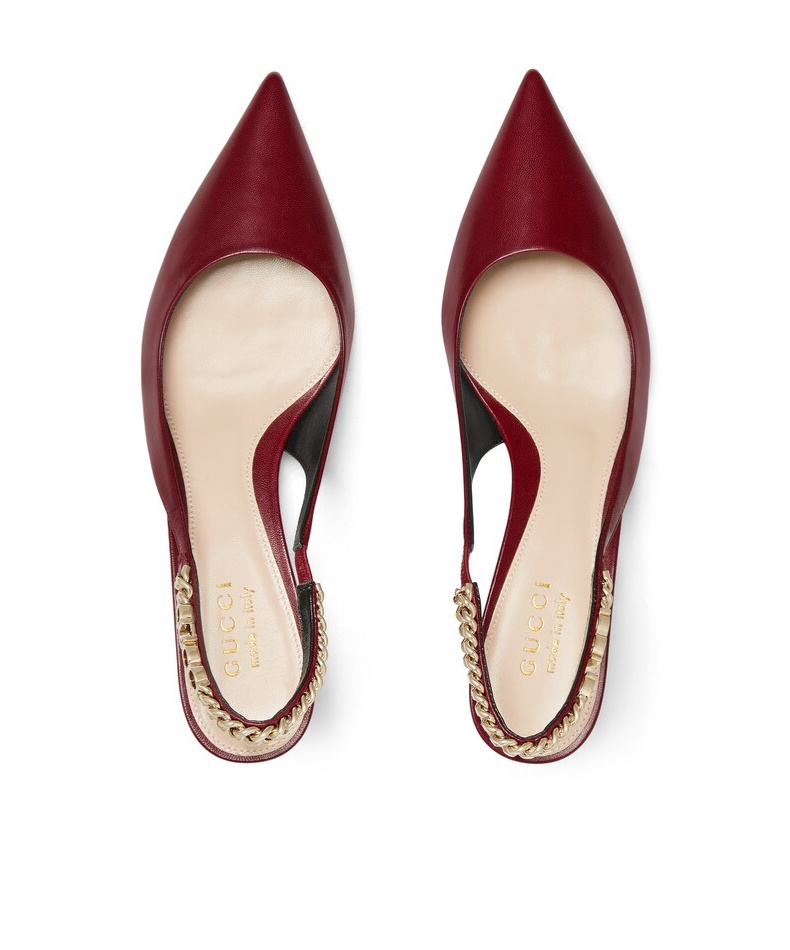 Gucci 45mm Signorina Slingback Pumps In Red