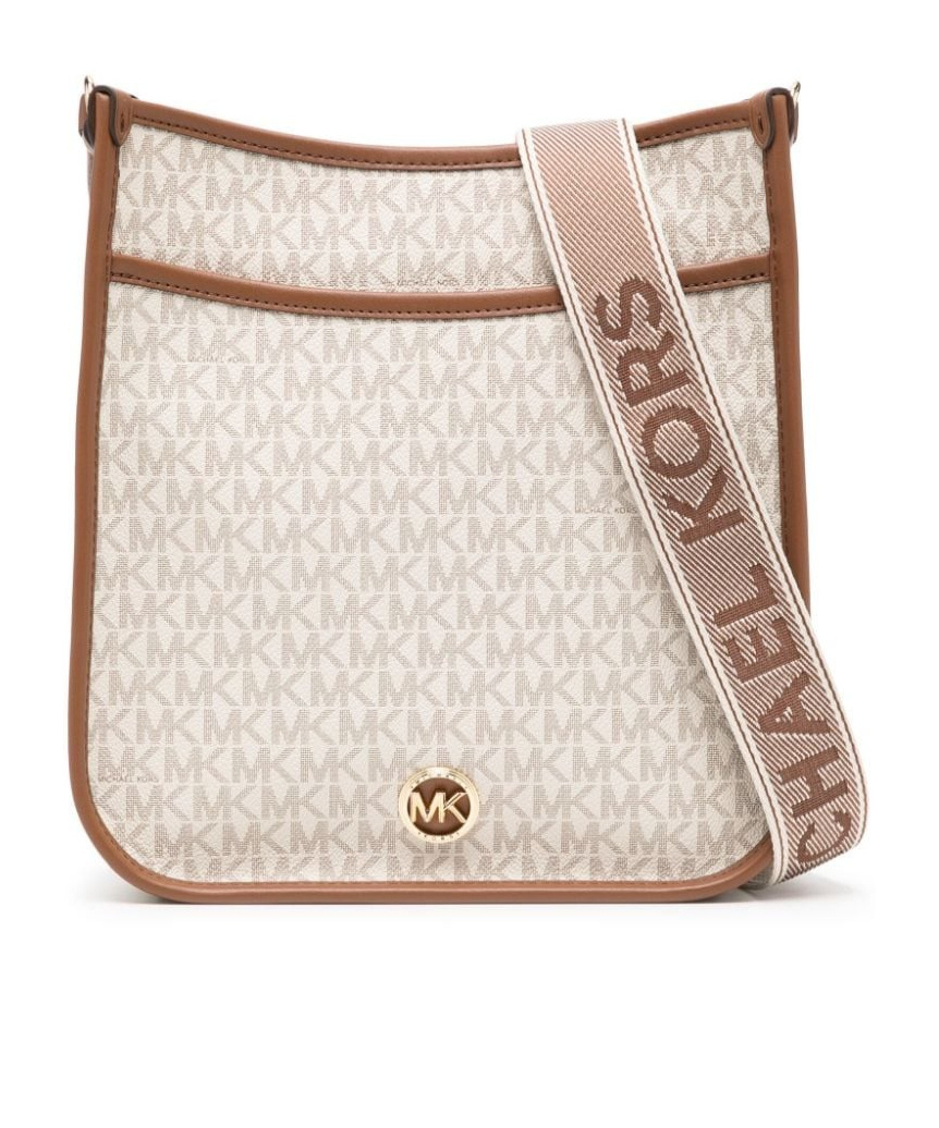 Michael Kors Large Luisa Canvas Crossbody Bag In White