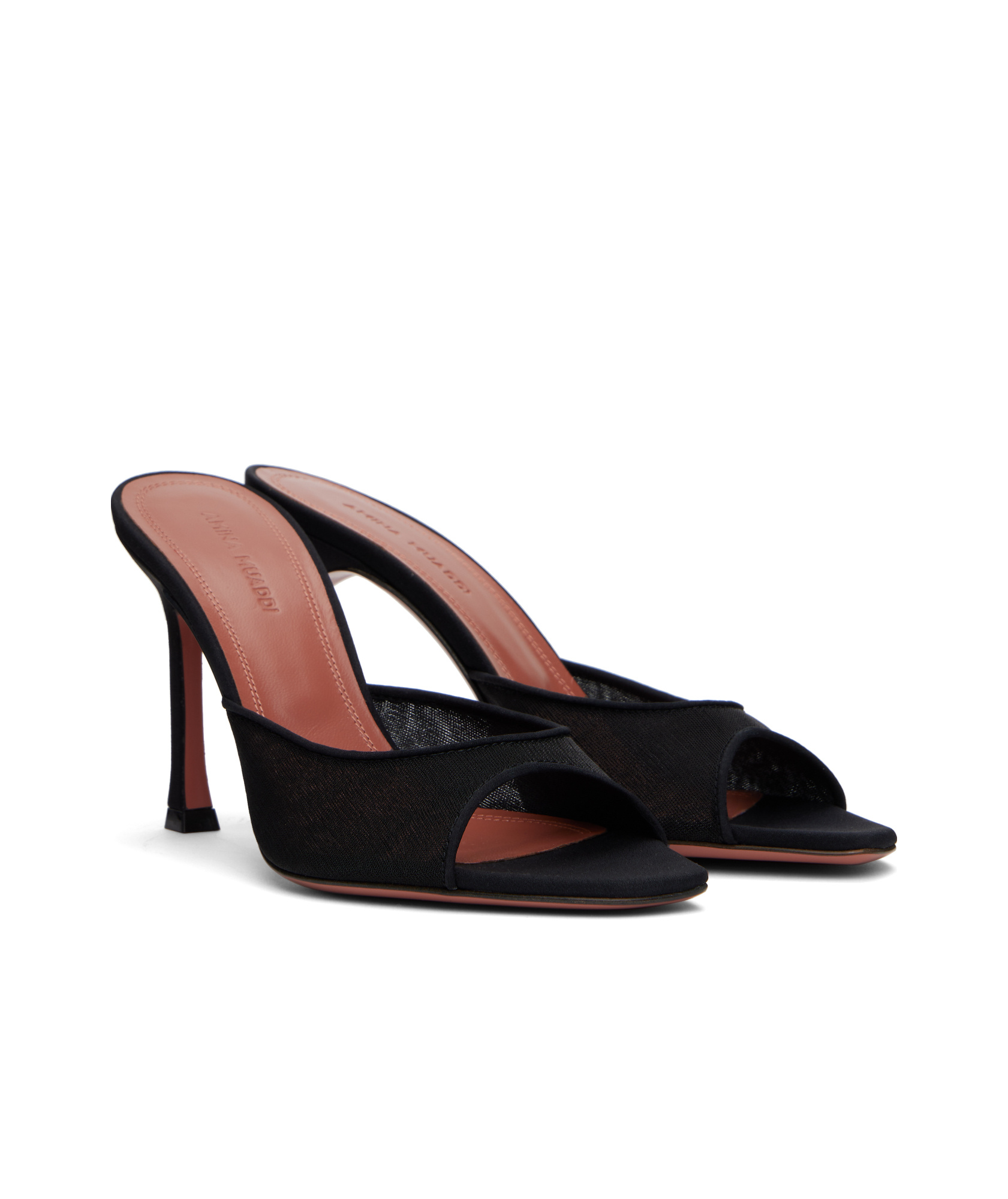 Amina Muaddi Alexa Slipper 90 Open-toed Heels Sandals In Black