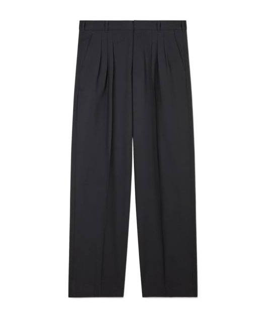 Kenzo Wool Pleated Tailored Trousers In Black