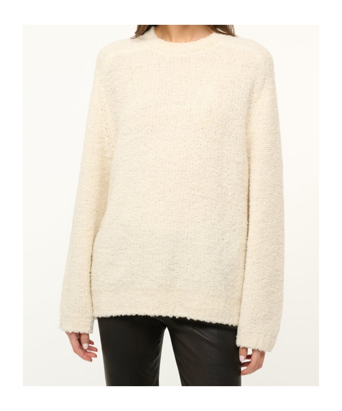 Shop Staud Long-sleeved Sweater In White