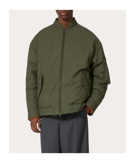 Valentino Mohair Wool Down Jacket In Green