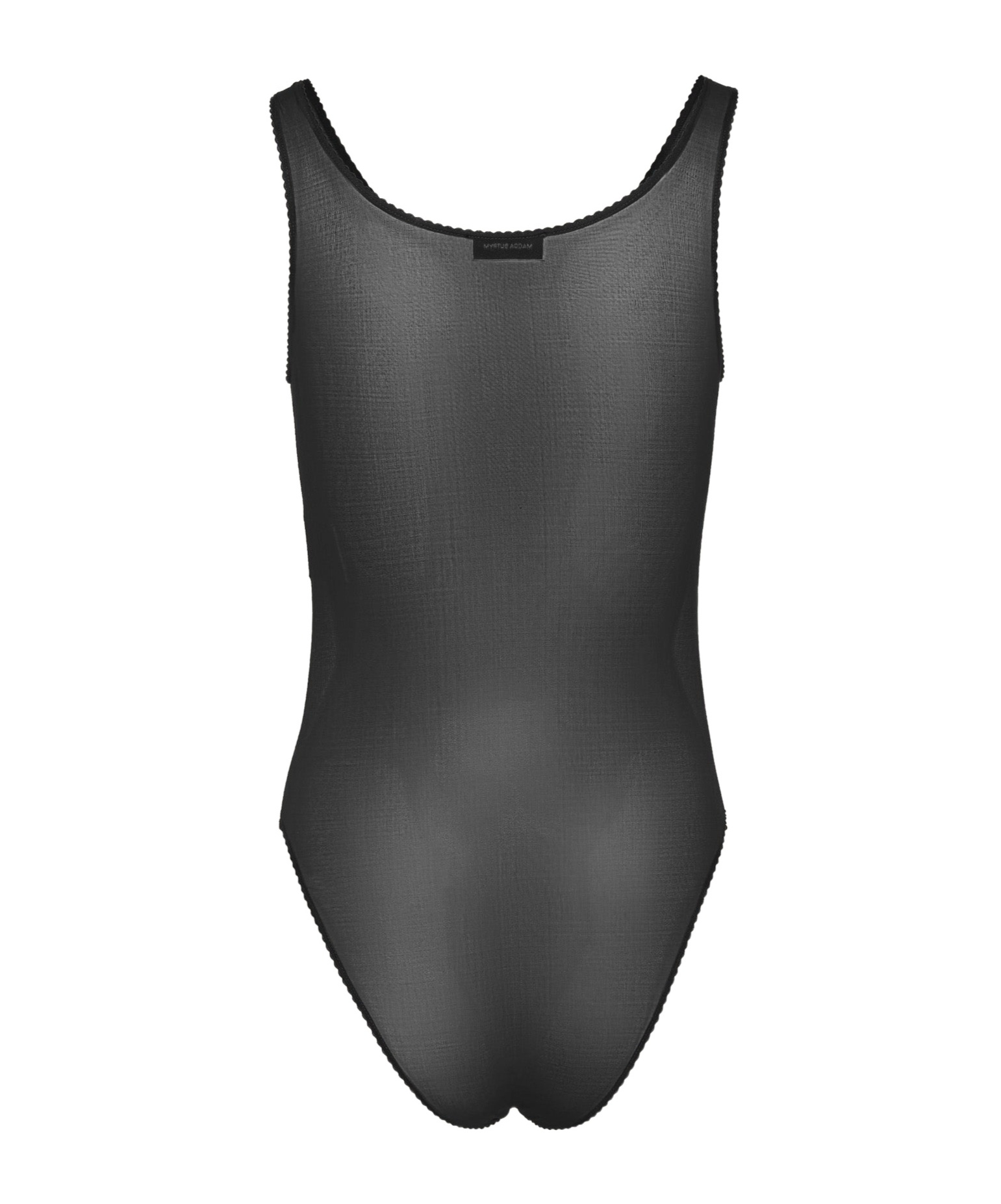 Magda Butrym Mesh Scalloped Bodysuit In Black