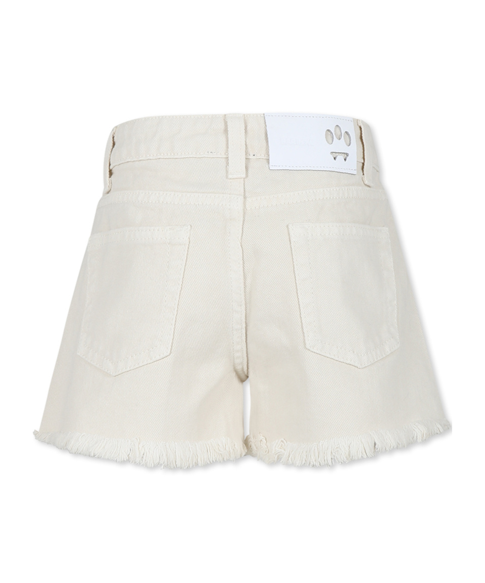 Barrow Beige Shorts For Girl With Smiley In White