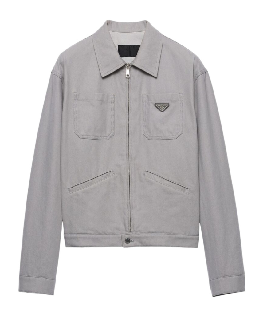 Prada Denim Jacket In Gray