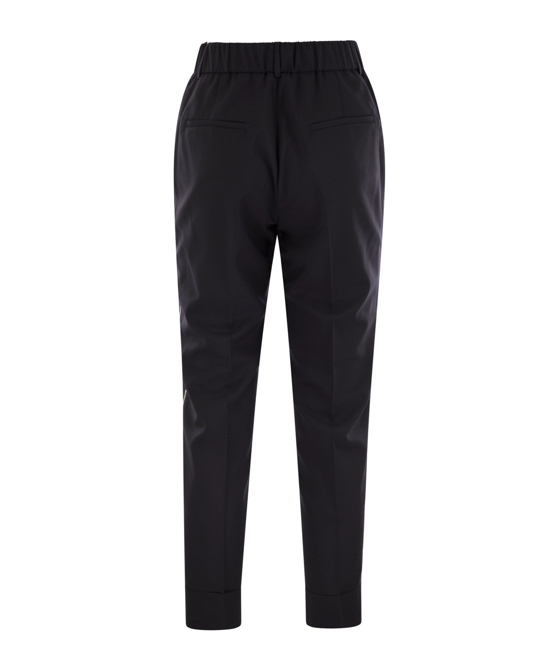 Peserico Pressed-crease Faille Tapered Trousers In Black