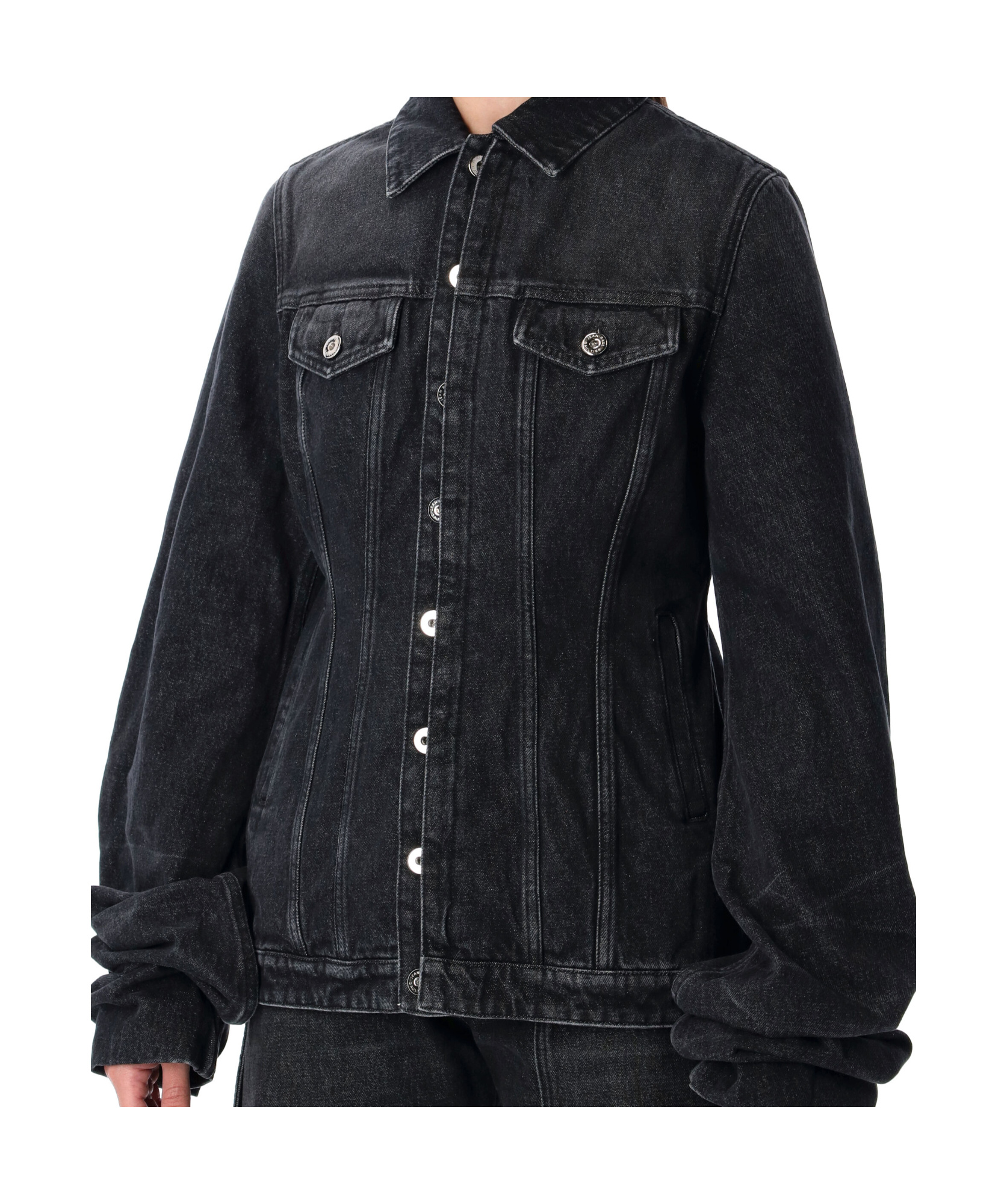 Jean Paul Gaultier Tailored Denim Outerwear Chest Pockets In Black