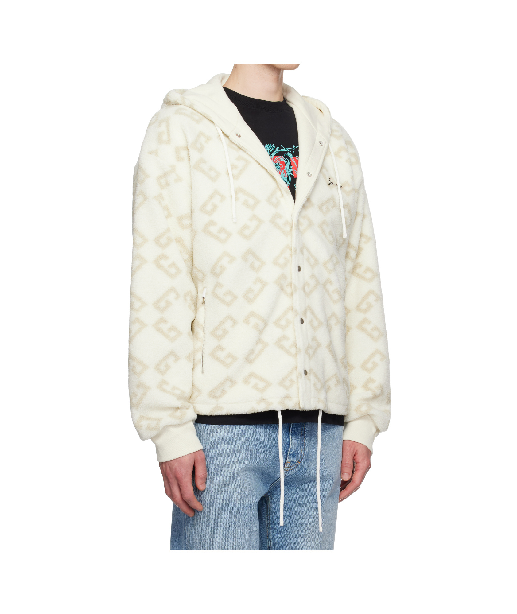 Givenchy Beige Monogram 72 Jacquard Hoodie In Natural Color