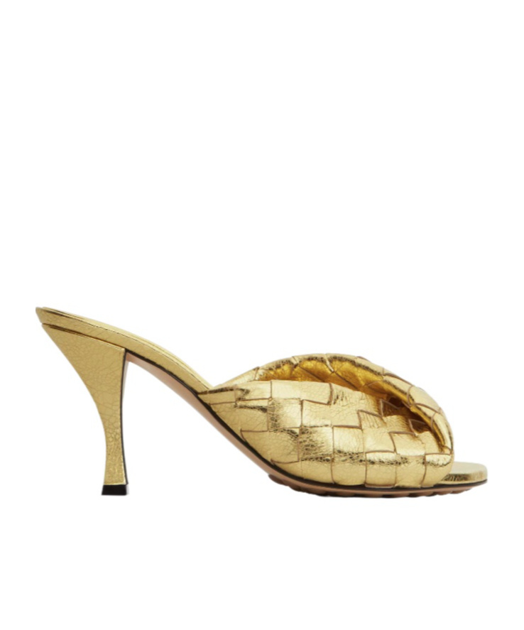 Bottega Veneta Blink Intrecciato Leather Mules In Nude