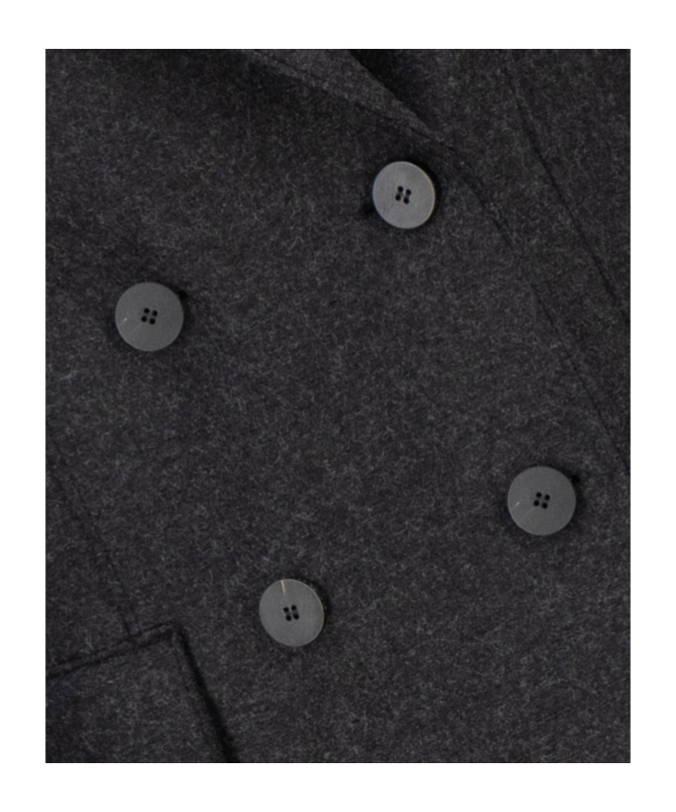 Harris Wharf London Long Double Breasted Tailored Coat Pressed Wool In Black