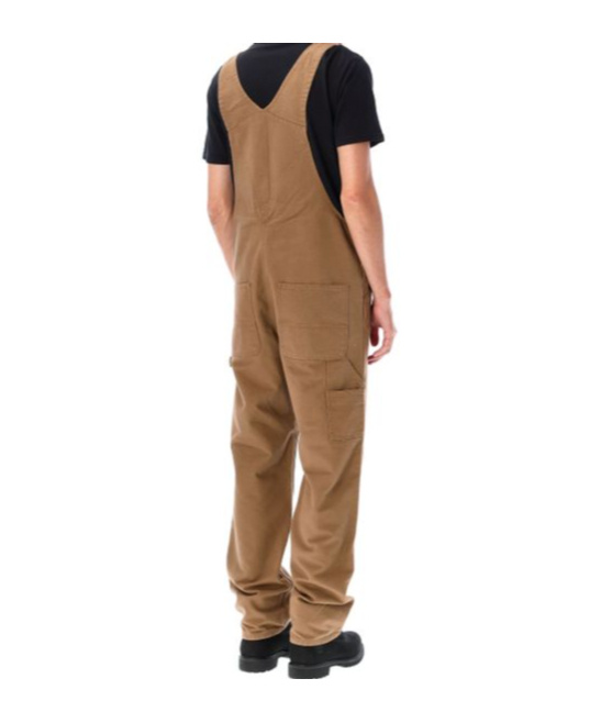 Carhartt Wip Bib Logo Patch Overalls In Brown