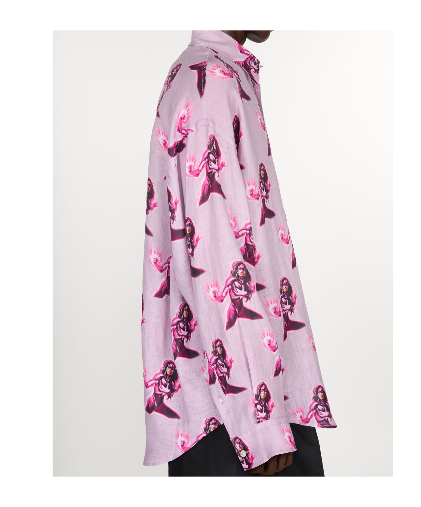 Acne Studios Printed Button-up Shirt In Pink