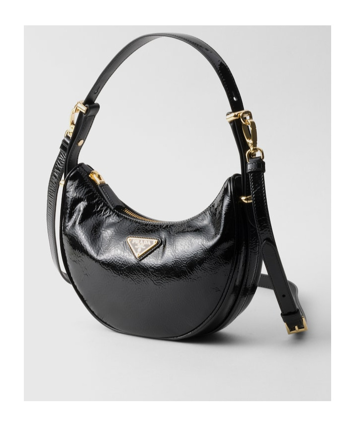Prada Arqué Half Moon Shoulder Bag In Black