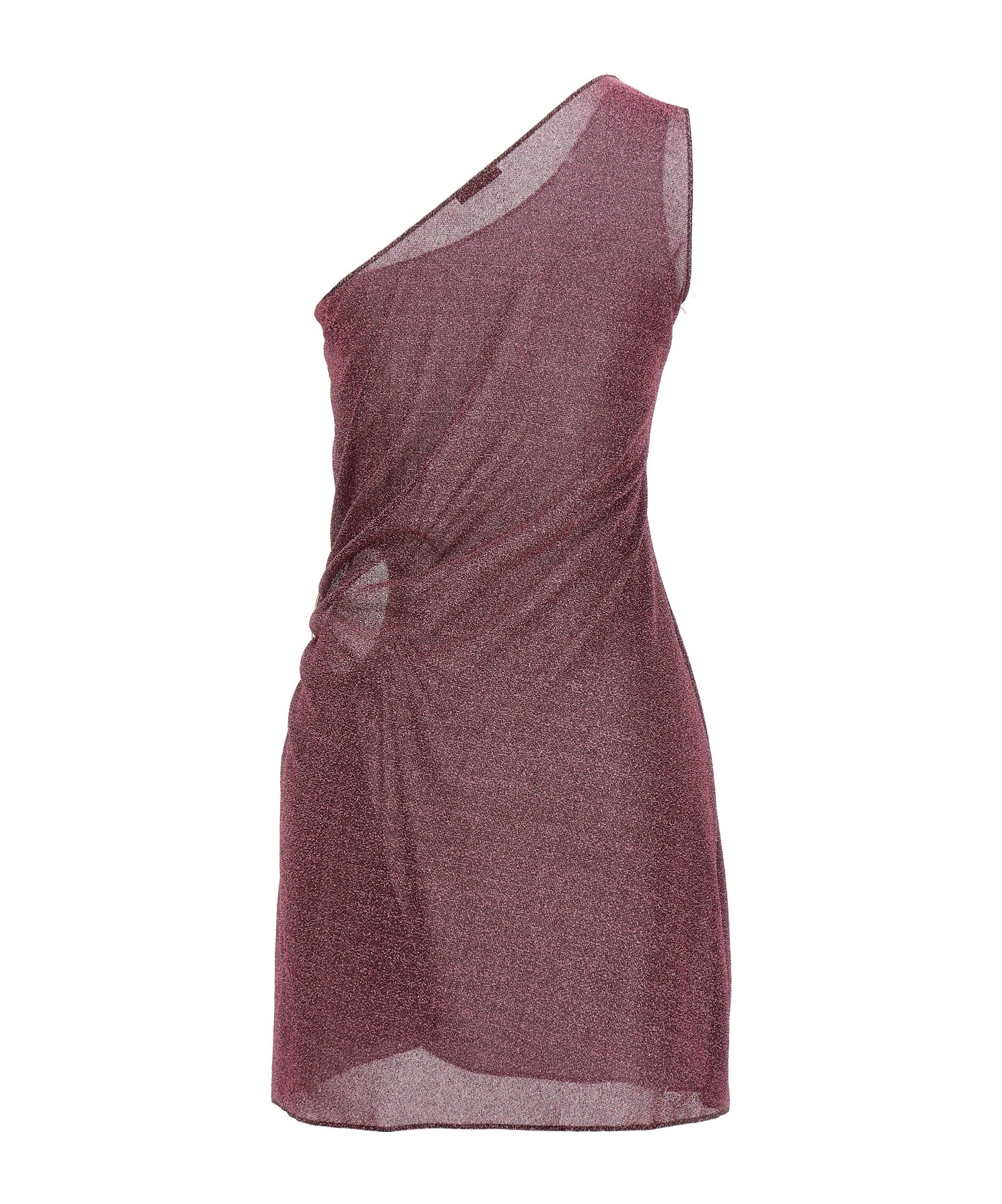 OSEREE ONE-SHOULDER LUREX MINIDRESS