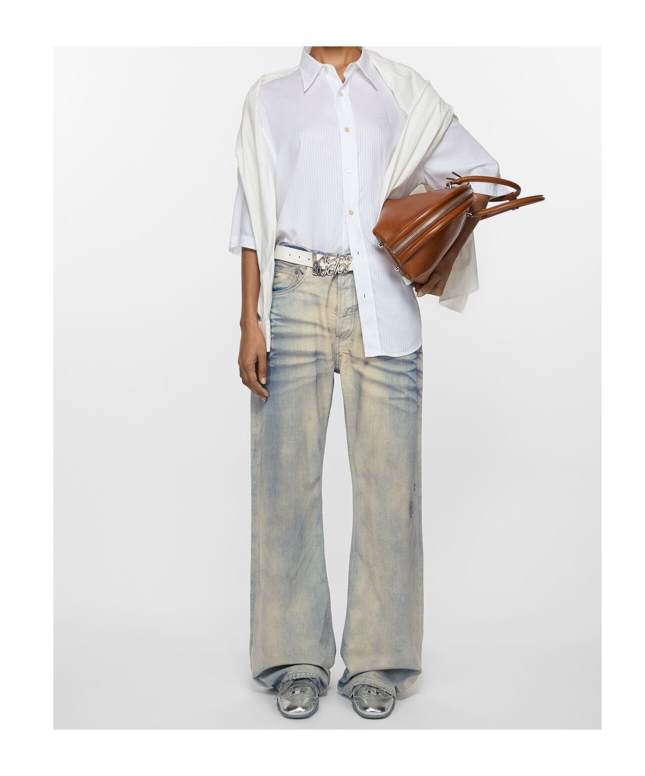 Acne Studios Ballerinas Aus Metallic-leder In Gray