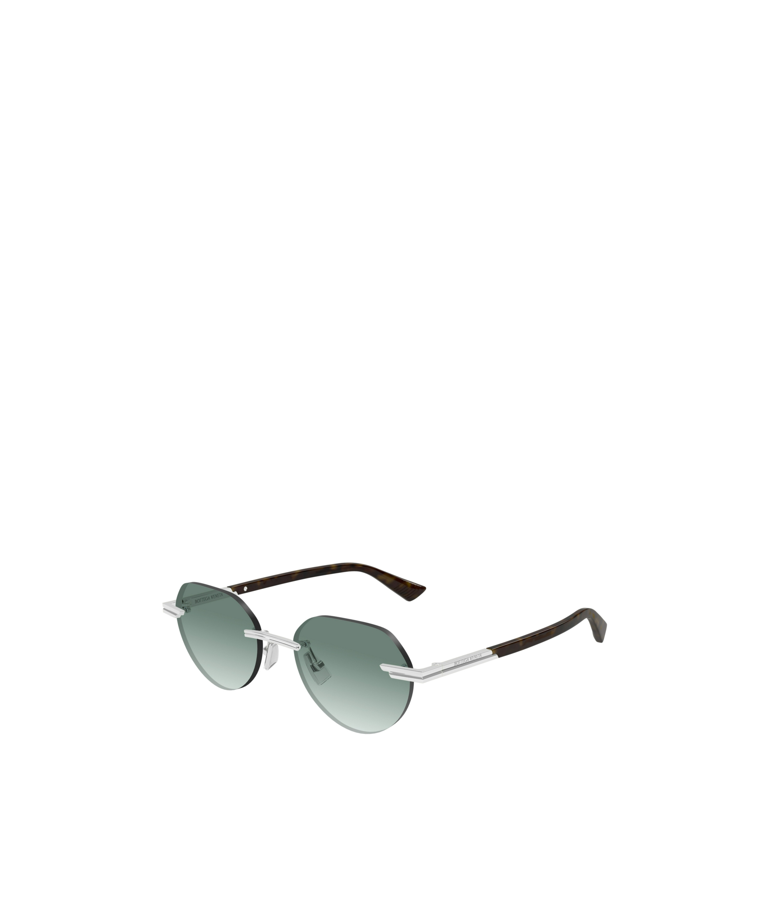 Bottega Veneta Letter Detail Sunglasses In Green
