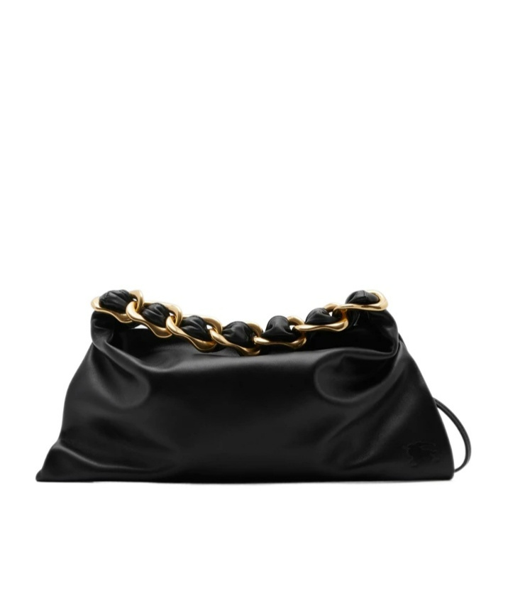 Burberry Small Swan Leather Bag In Black