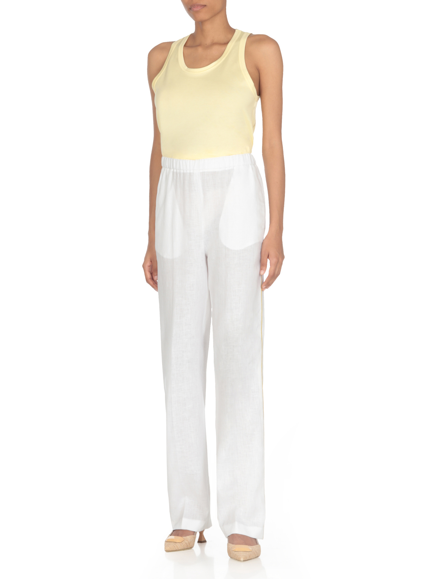 Fabiana Filippi Stretch Wool Jogging Track Pants In White
