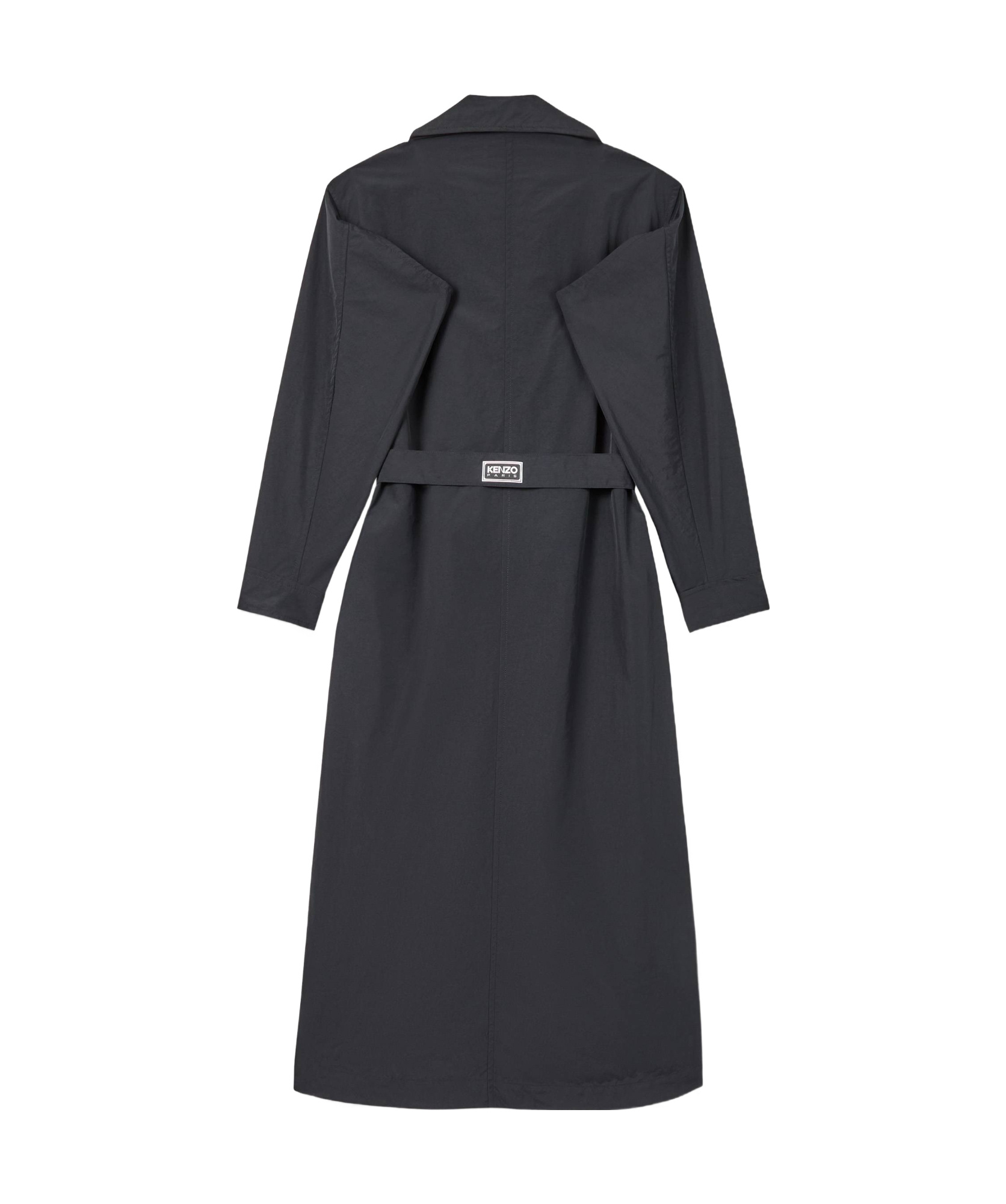 Kenzo Lapel Long-sleeved Windbreaker In Black