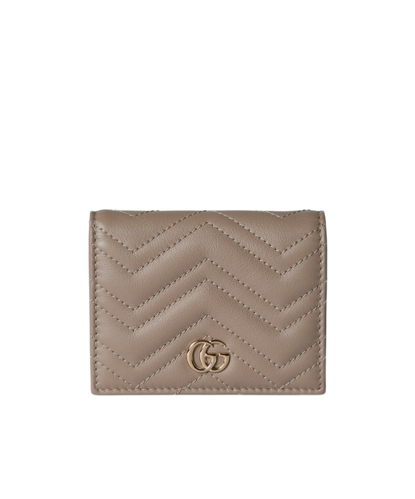 Gucci Gg Marmont Card Case Wallet In Brown