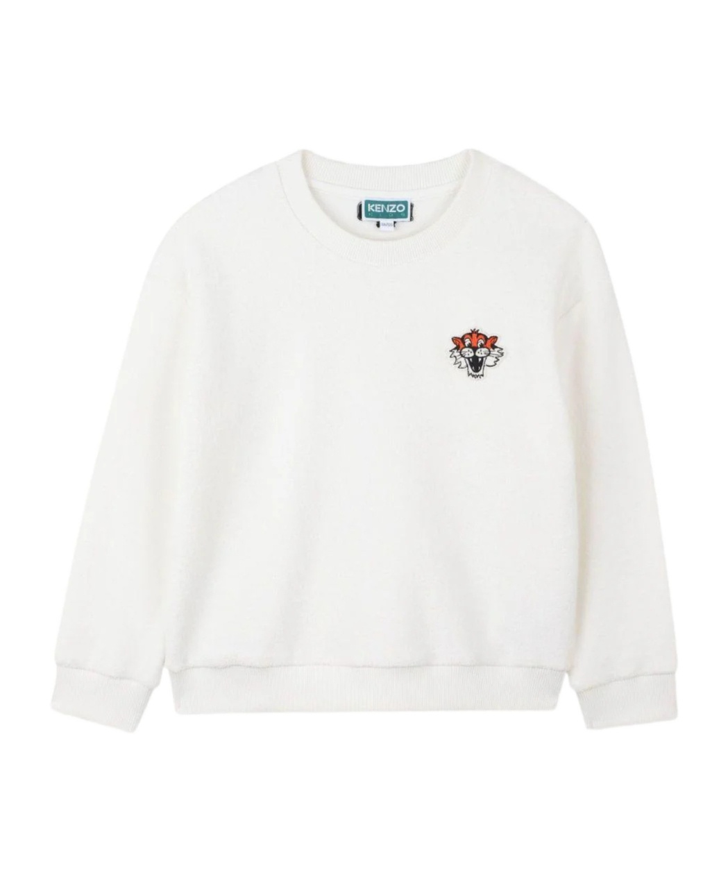 Kenzo Tiger Head-embroidered Sweatshirt In White