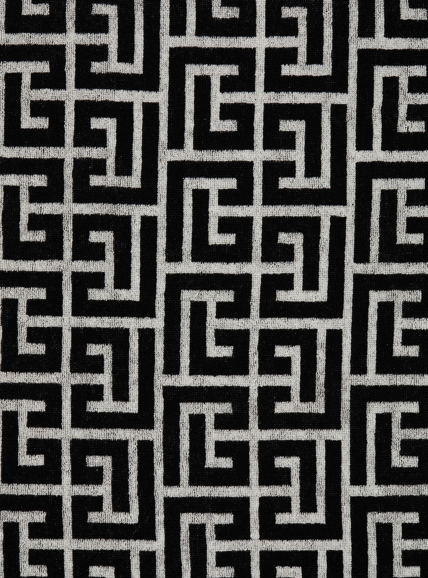 Balmain Pb Maze Beach Towel In Black