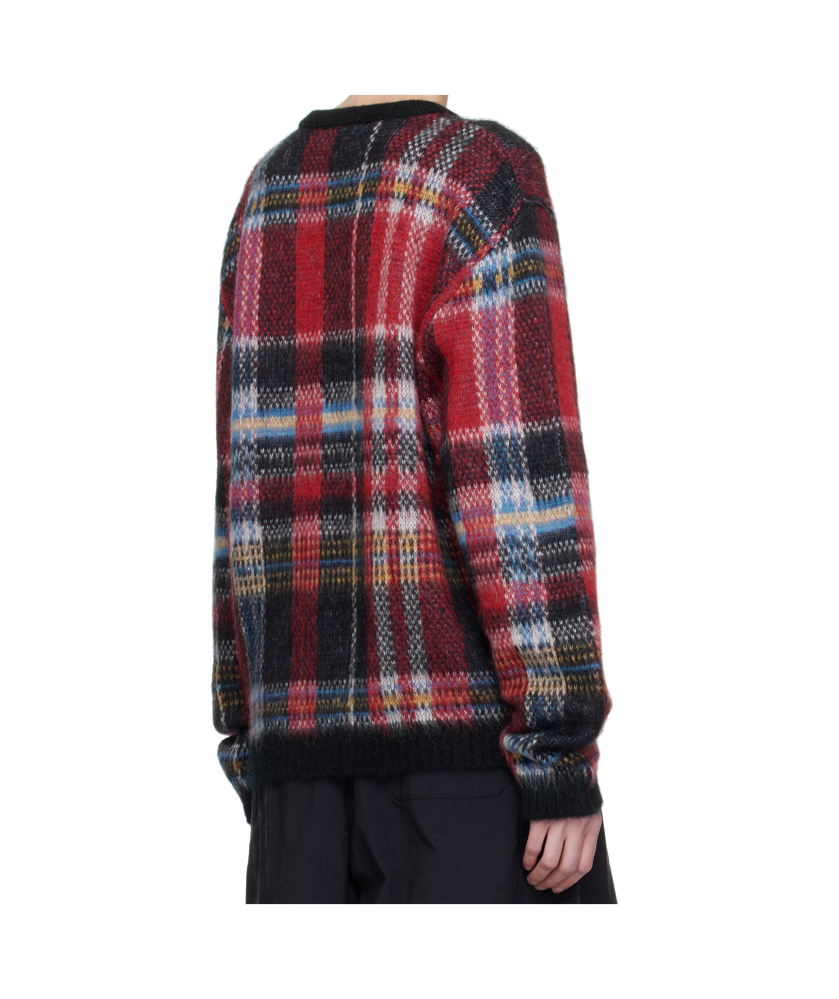 Ymc You Must Create Red & Black Vertigo Tartan Sweater In Red/black