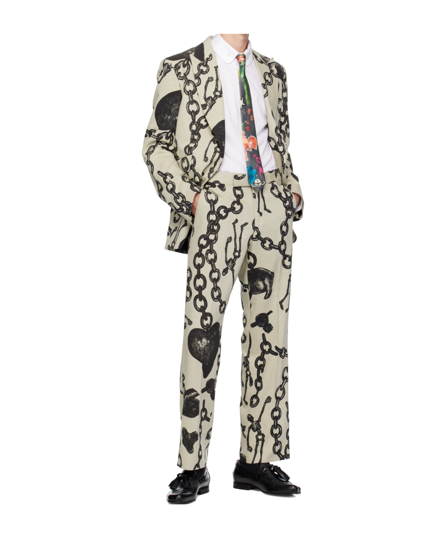 Vivienne Westwood White Two Button Krall Shirt In White