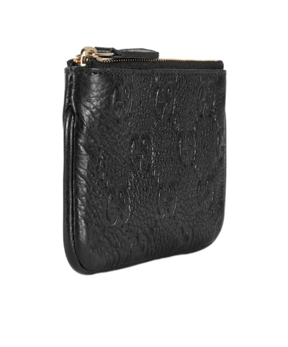 Gucci Gg Emblem Series Zipper Key Bag In Black